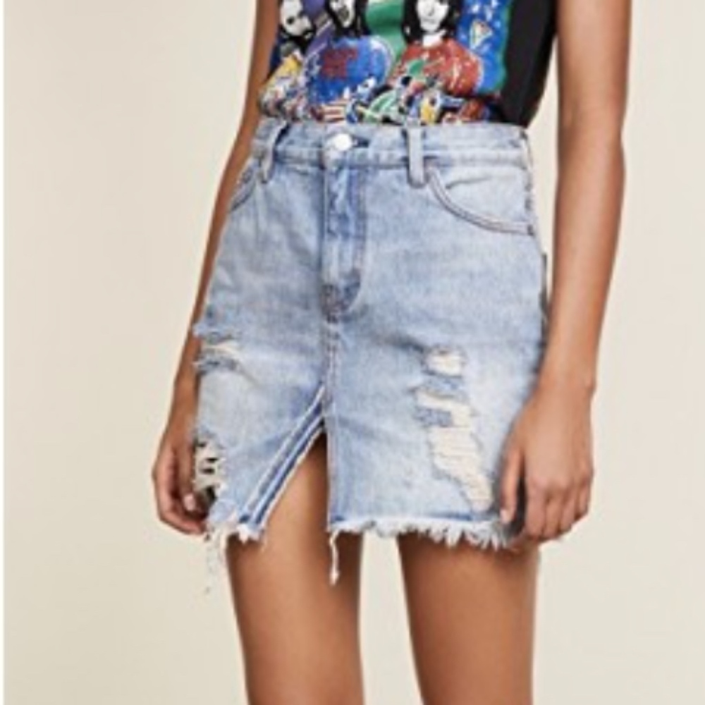 Free people jean skirt